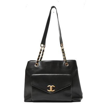 Chanel Lambskin Flap Shoulder Bag Black 1 of 8