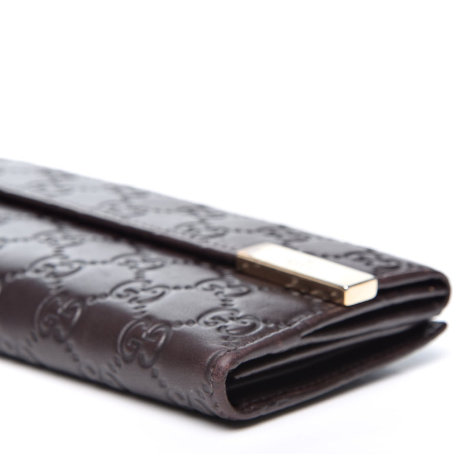 Guccissima Signature Dice Continental Wallet Chocolate