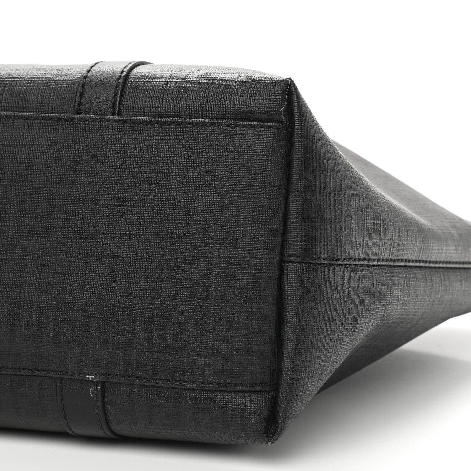 Fendi Zucchino Spalmati Vitello Large Charm Shopping Tote Black 6 of 12