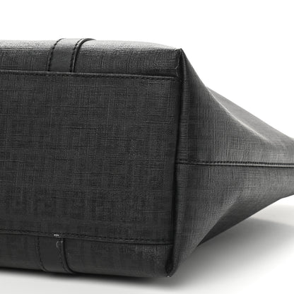 Fendi Zucchino Spalmati Vitello Large Charm Shopping Tote Black 6 of 12