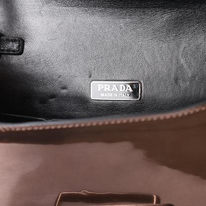 Prada Metallic Vitello Saffiano Cahier Bag Cammeo Black 8 of 9