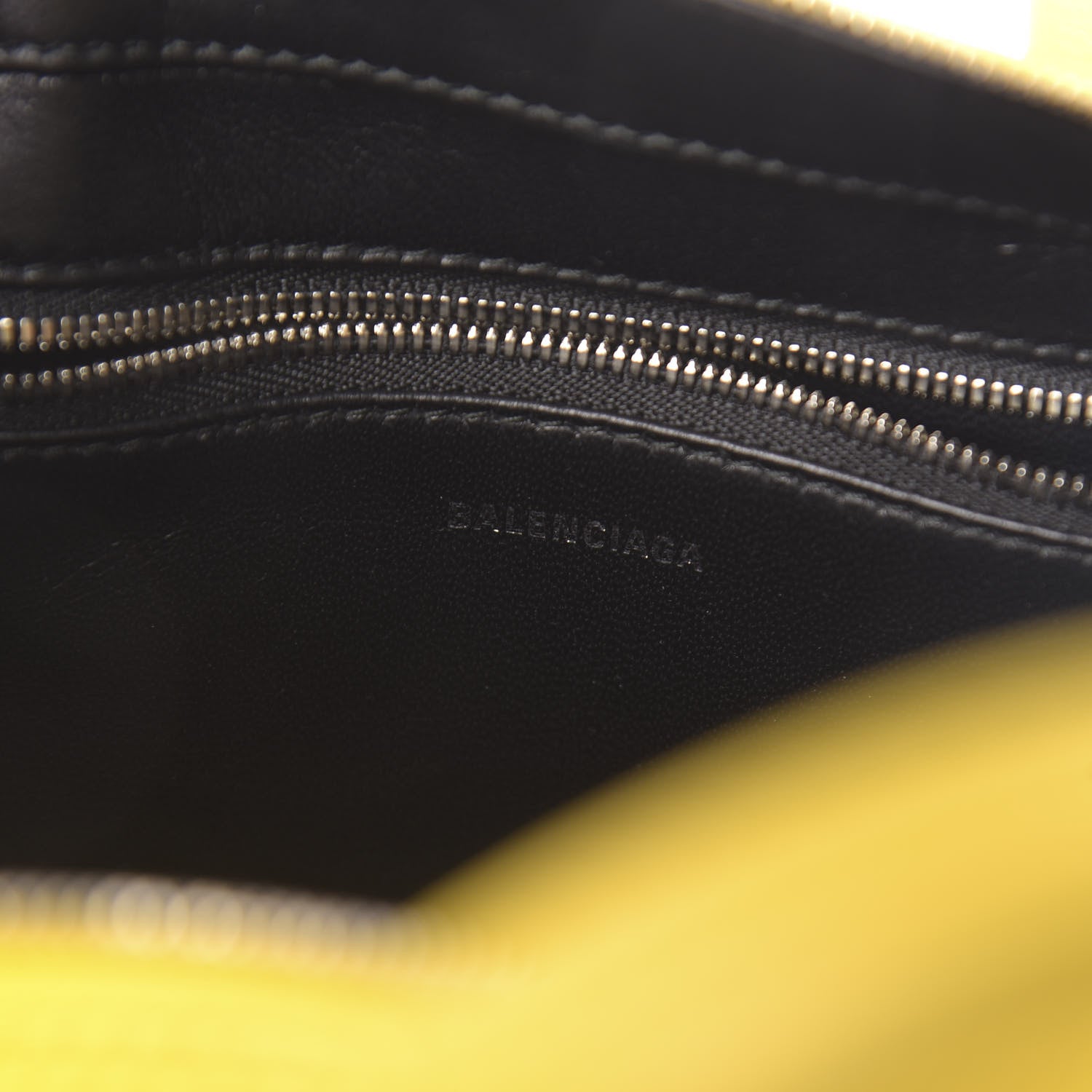 Balenciaga Shiny Day Calfskin Logo XS Triangle Duffle Jaune Black 6 of 10