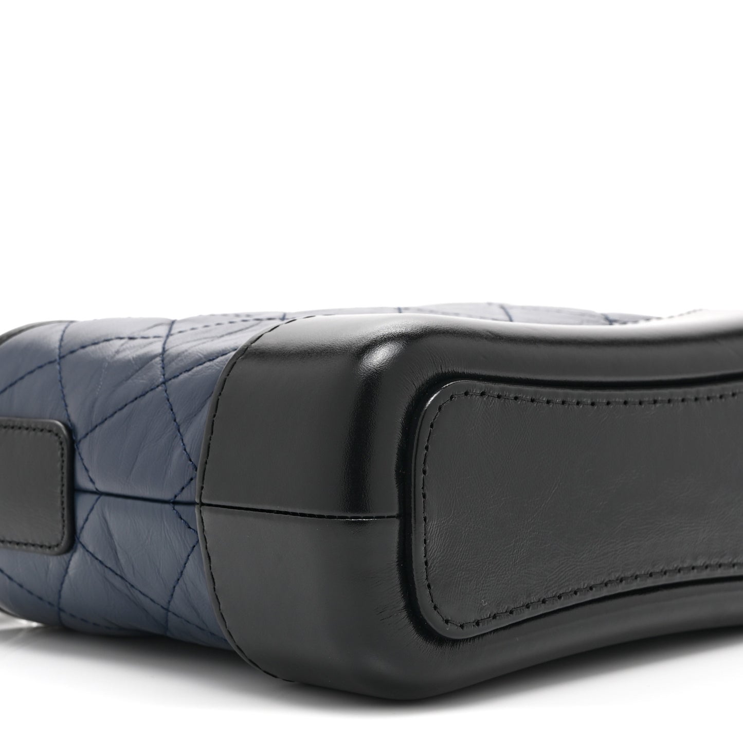 Aged Calfskin Quilted Small Gabrielle Hobo Navy Black