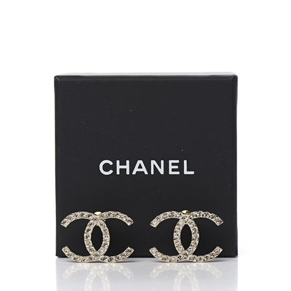 Chanel Baguette Crystal High Society CC Earrings Gold 3 of 3