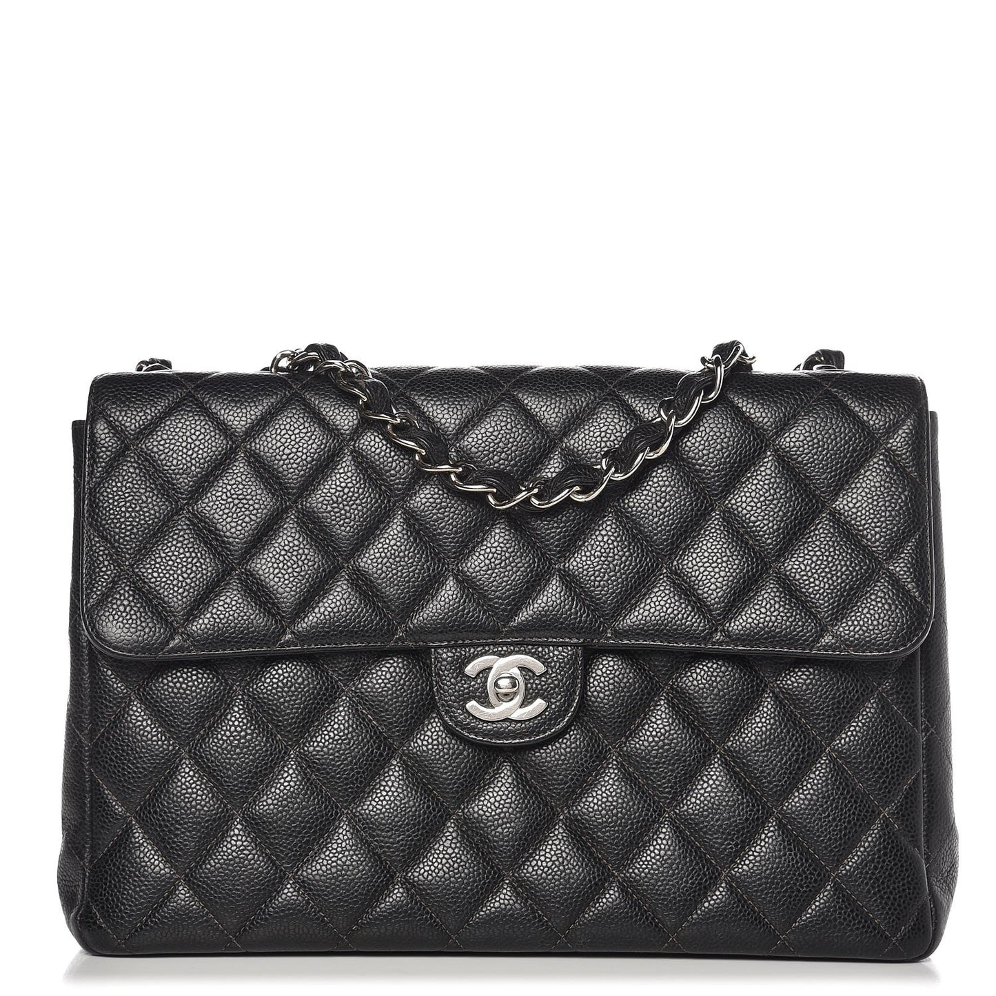 Caviar Quilted Jumbo Single Flap Black