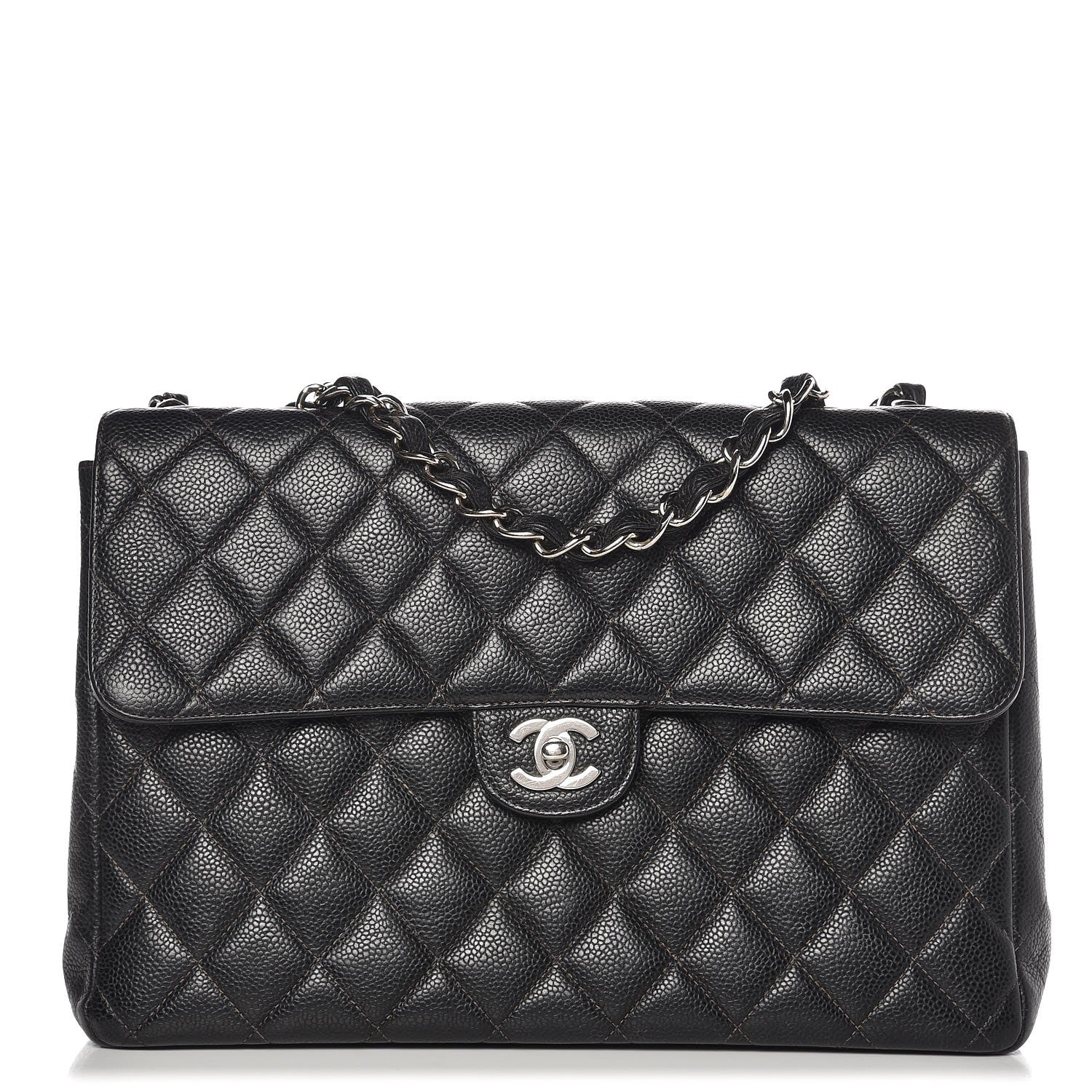 Chanel Caviar Quilted Jumbo Single Flap Black 1 of 17