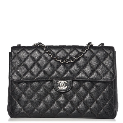 Chanel Caviar Quilted Jumbo Single Flap Black 1 of 17