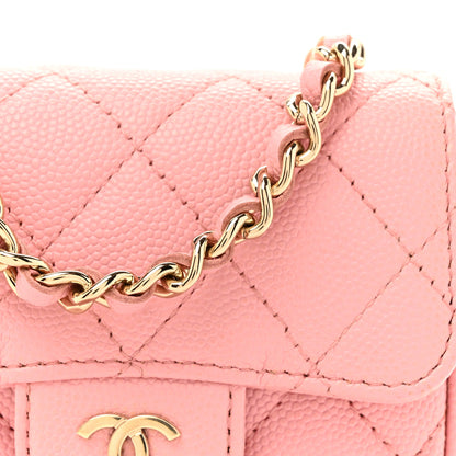 Chanel Caviar Quilted Mini Clutch With Chain Pink 8 of 10
