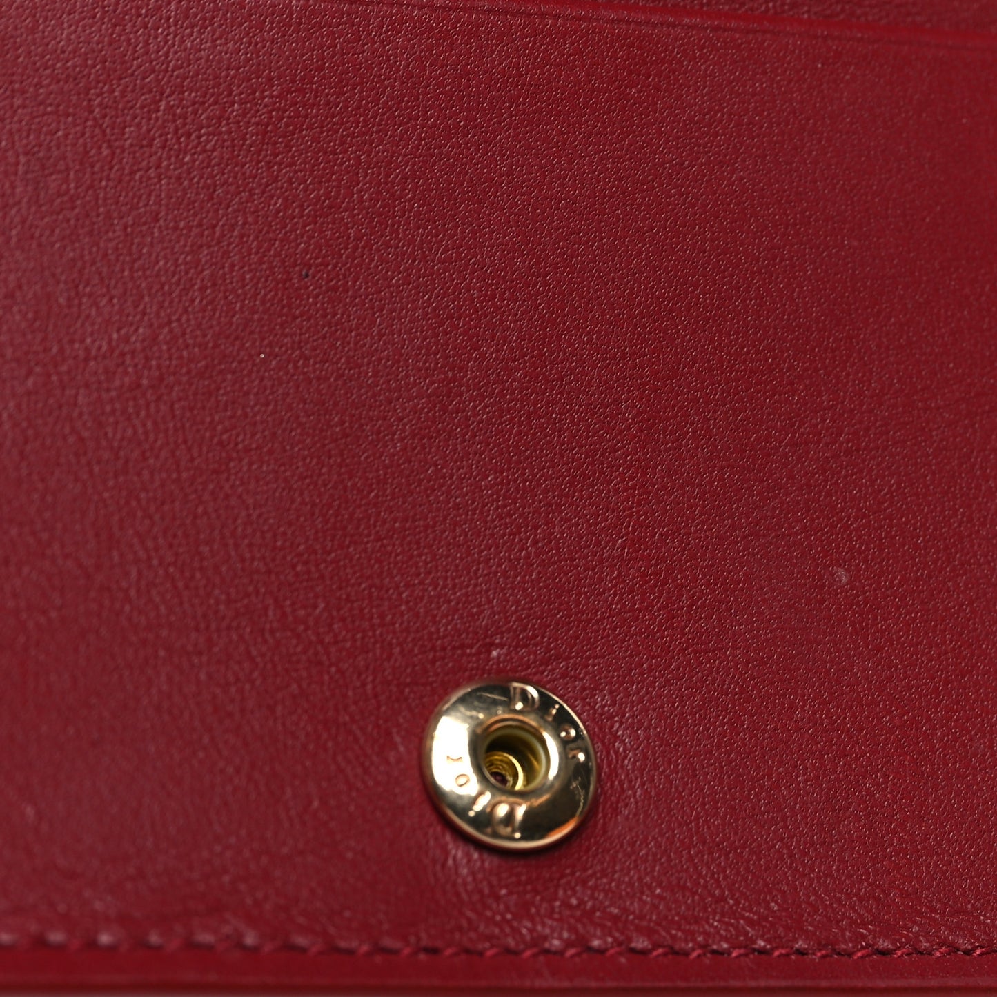 Patent Cannage Mini Lady Dior Wallet Cherry Red