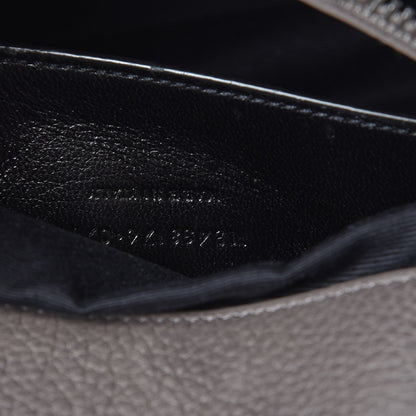 Saint Laurent Grained Calfskin Medium West Hollywood Monogram Fold-Over Grey 7 of 10