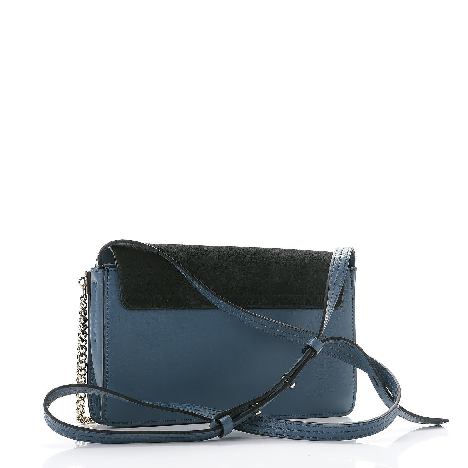 Chloe Suede Calfskin Small Faye Shoulder Bag Summer Blue Intense Green 3 of 8