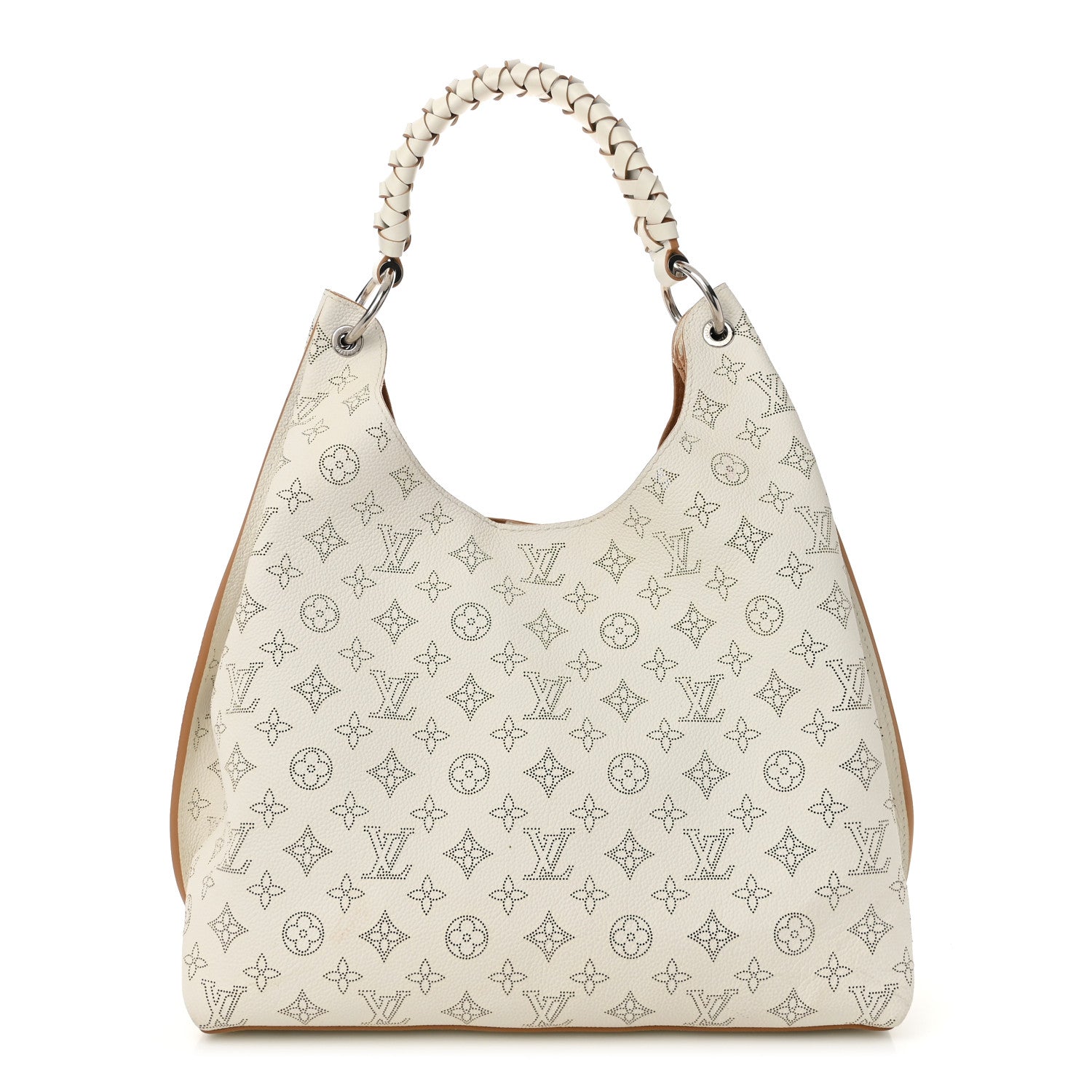 Louis Vuitton Mahina Carmel Hobo Snow 1 of 12