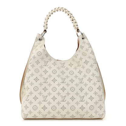 Louis Vuitton Mahina Carmel Hobo Snow 1 of 12