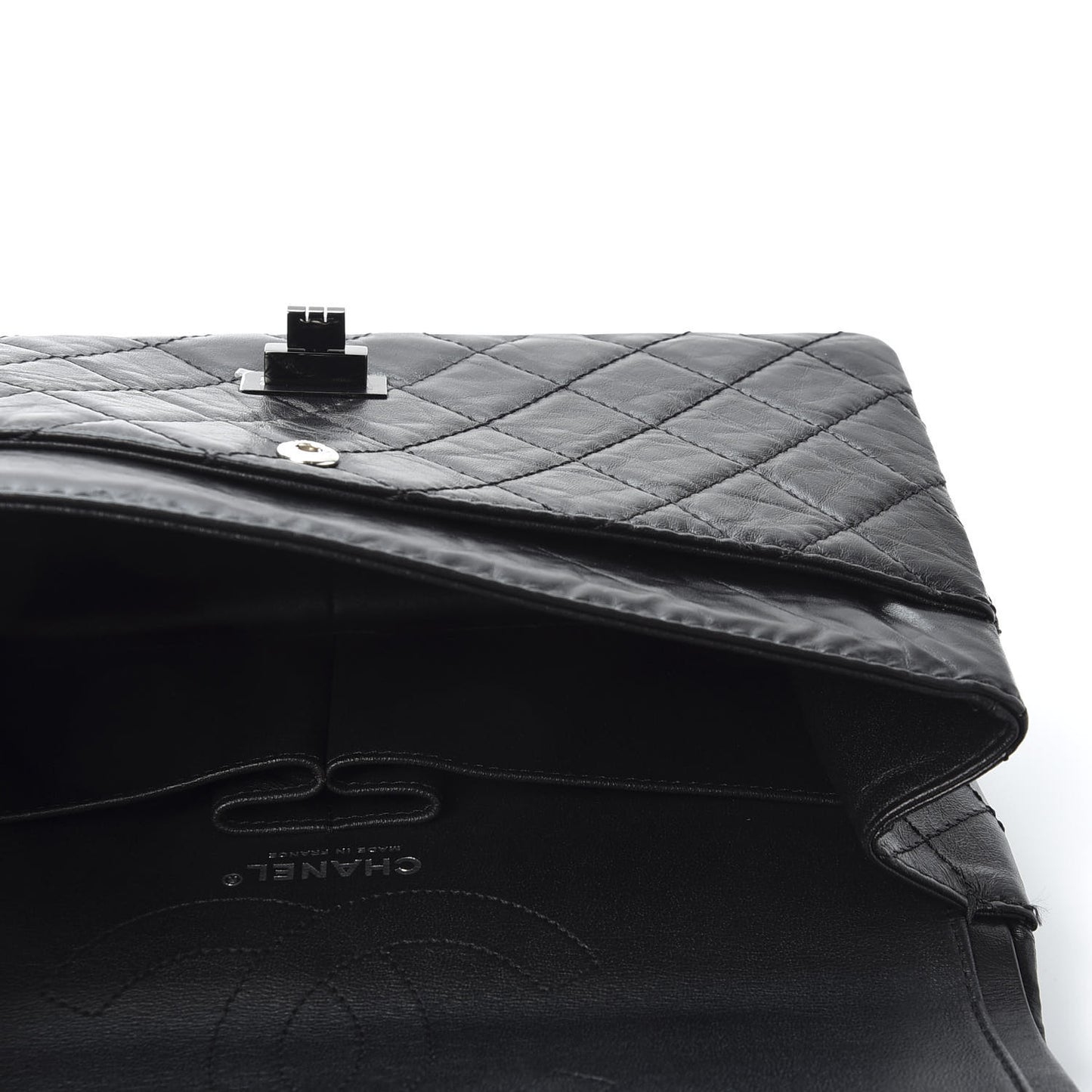 Aged Calfskin Quilted 2.55 Reissue 226 Flap So Black