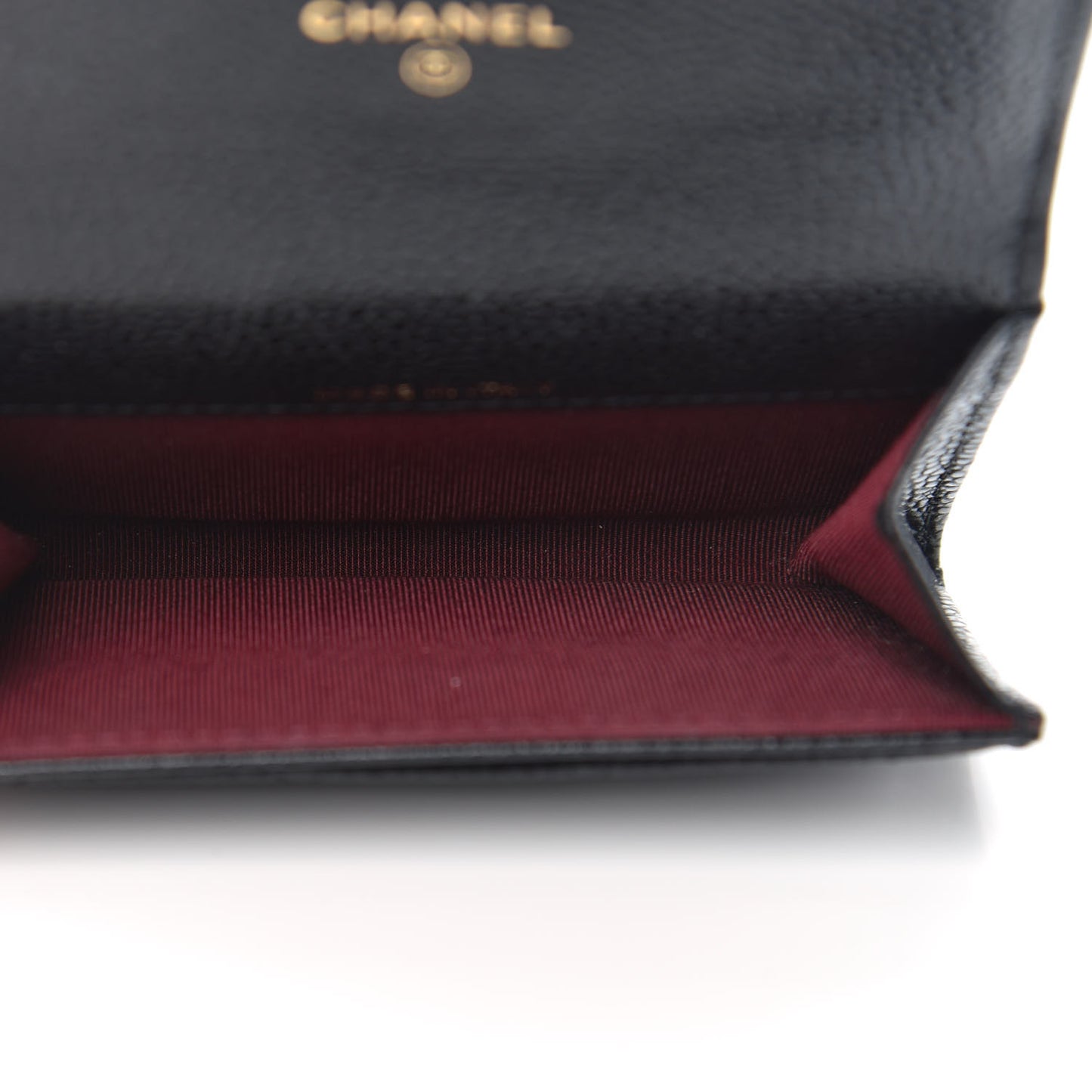 Caviar Quilted Flap Card Holder Black