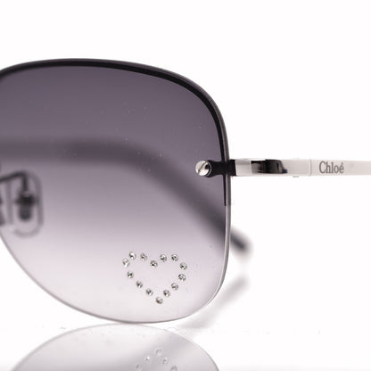 Chloe Crystal Rimless Sunglasses CL2262 Silver 7 of 8