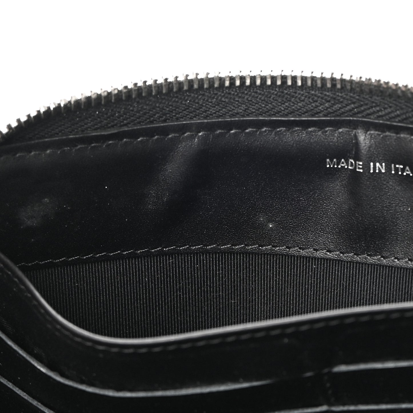 Patent Quilted Zip Around Wallet Black