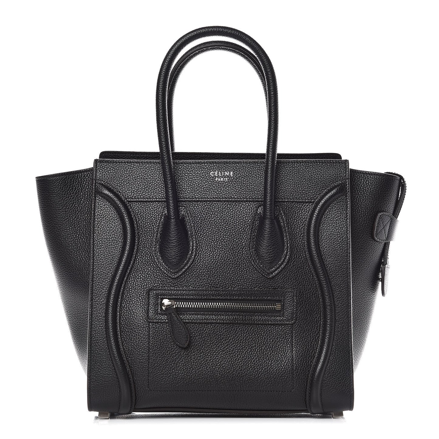 Drummed Calfskin Micro Luggage Black