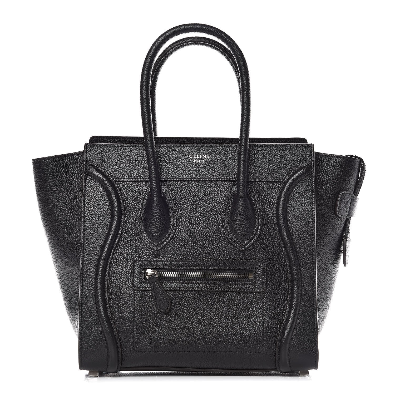 Celine Drummed Calfskin Micro Luggage Black 1 of 9