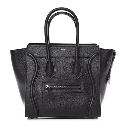 Celine Drummed Calfskin Micro Luggage Black 1 of 9