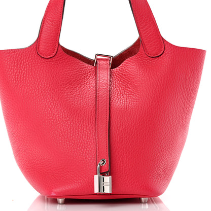 Hermes Taurillon Clemence Picotin Lock 18 PM Rose Extreme 9 of 15