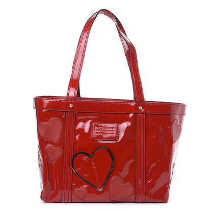 Dolce & Gabbana Vernice Vitello Heart Shopping Tote Red 1 of 11