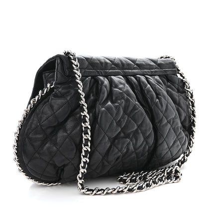 Chanel Washed Lambskin Quilted Large Chain Around Messenger Black 3 of 11