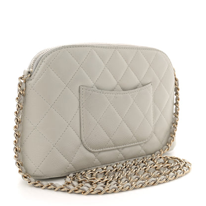 Chanel Caviar Quilted Classic Clutch With Chain Light Grey 3 of 13