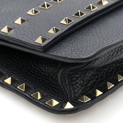 Valentino Garavani Pebbled Calfskin Rockstud Side Slip Crossbody Black 8 of 9