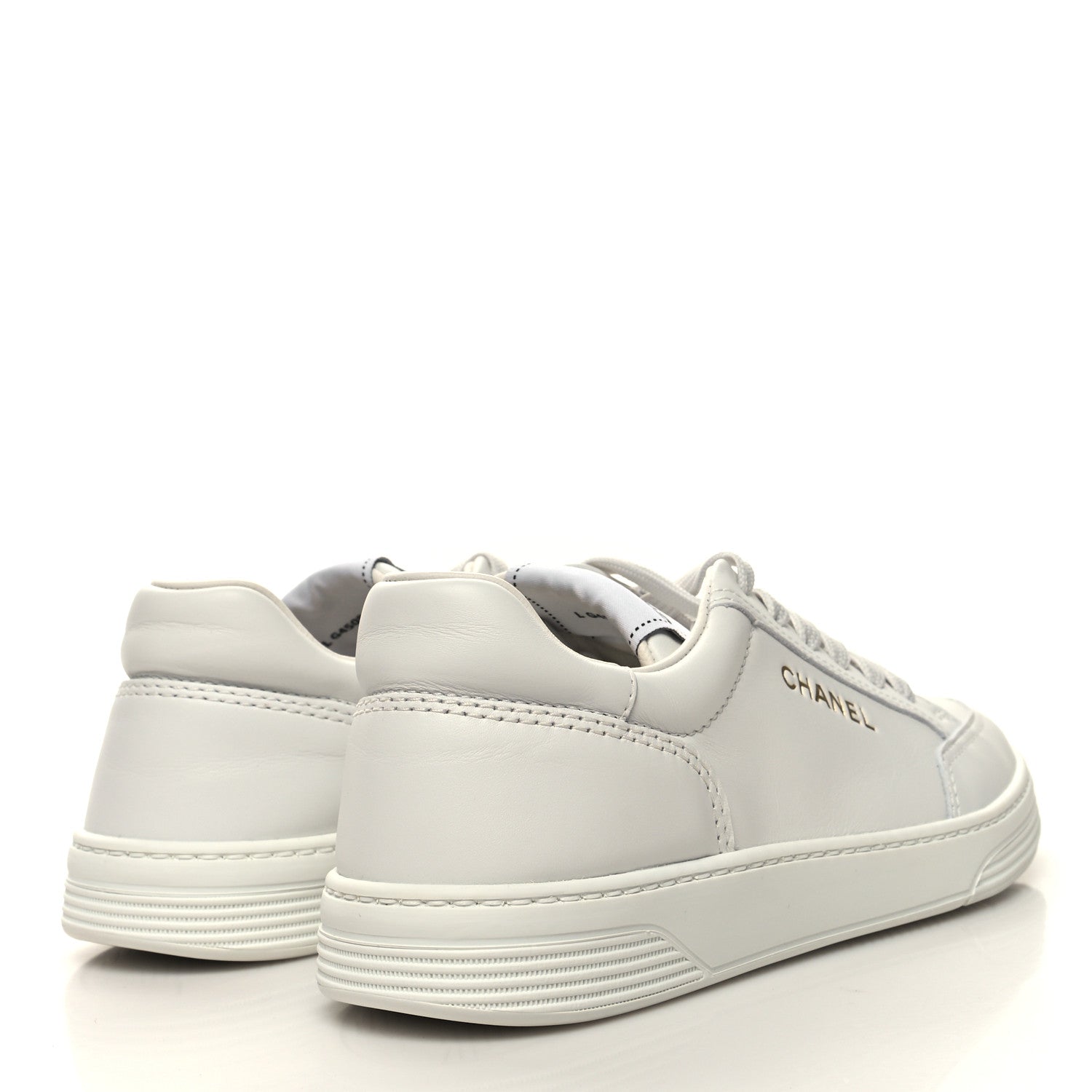 Chanel Calfskin Womens CC Logo Sneakers 37.5 White 4 of 9