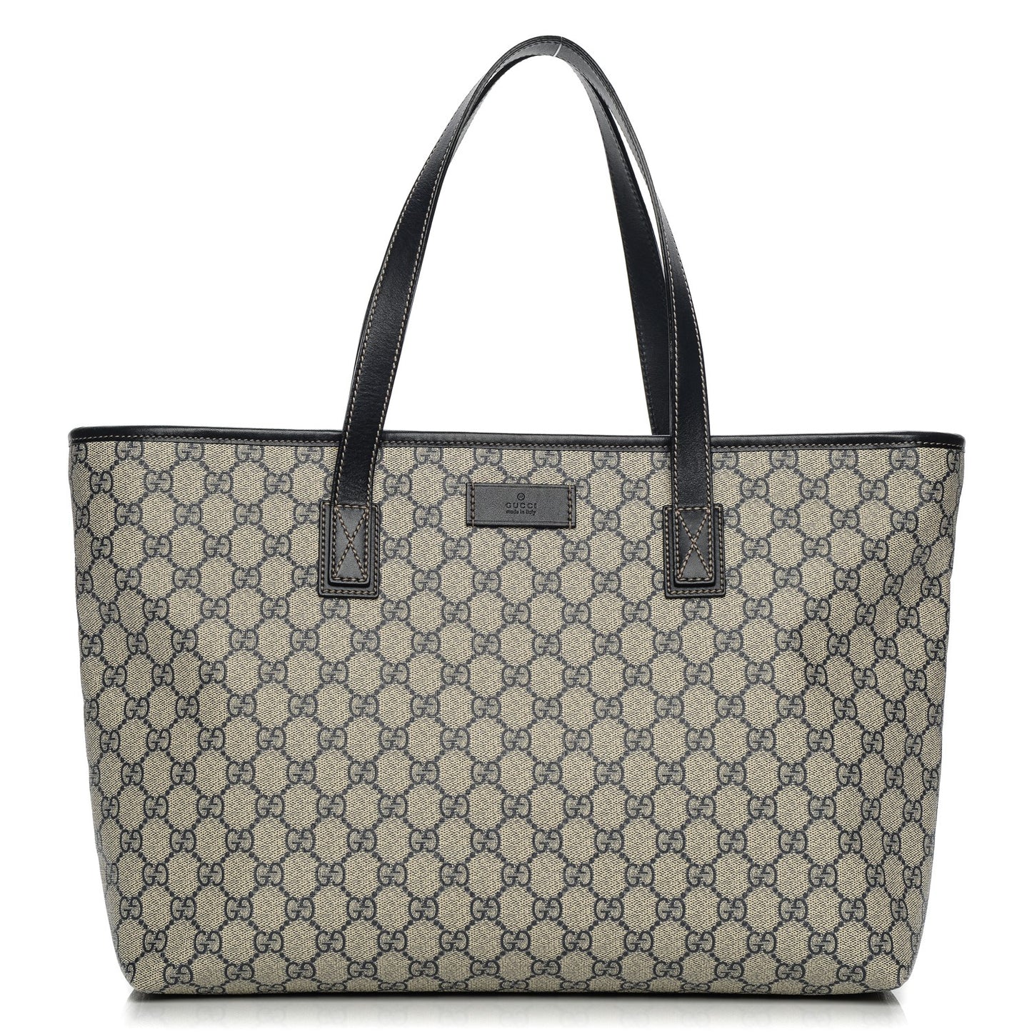 GG Supreme Monogram Medium Zippered Shopping Tote Navy
