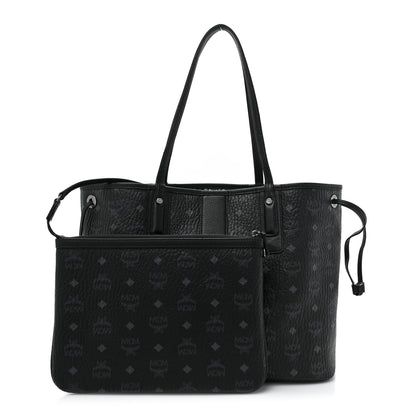 MCM Grained Calfskin Visetos Medium Liz Reversible Shopper Tote Black 1 of 20