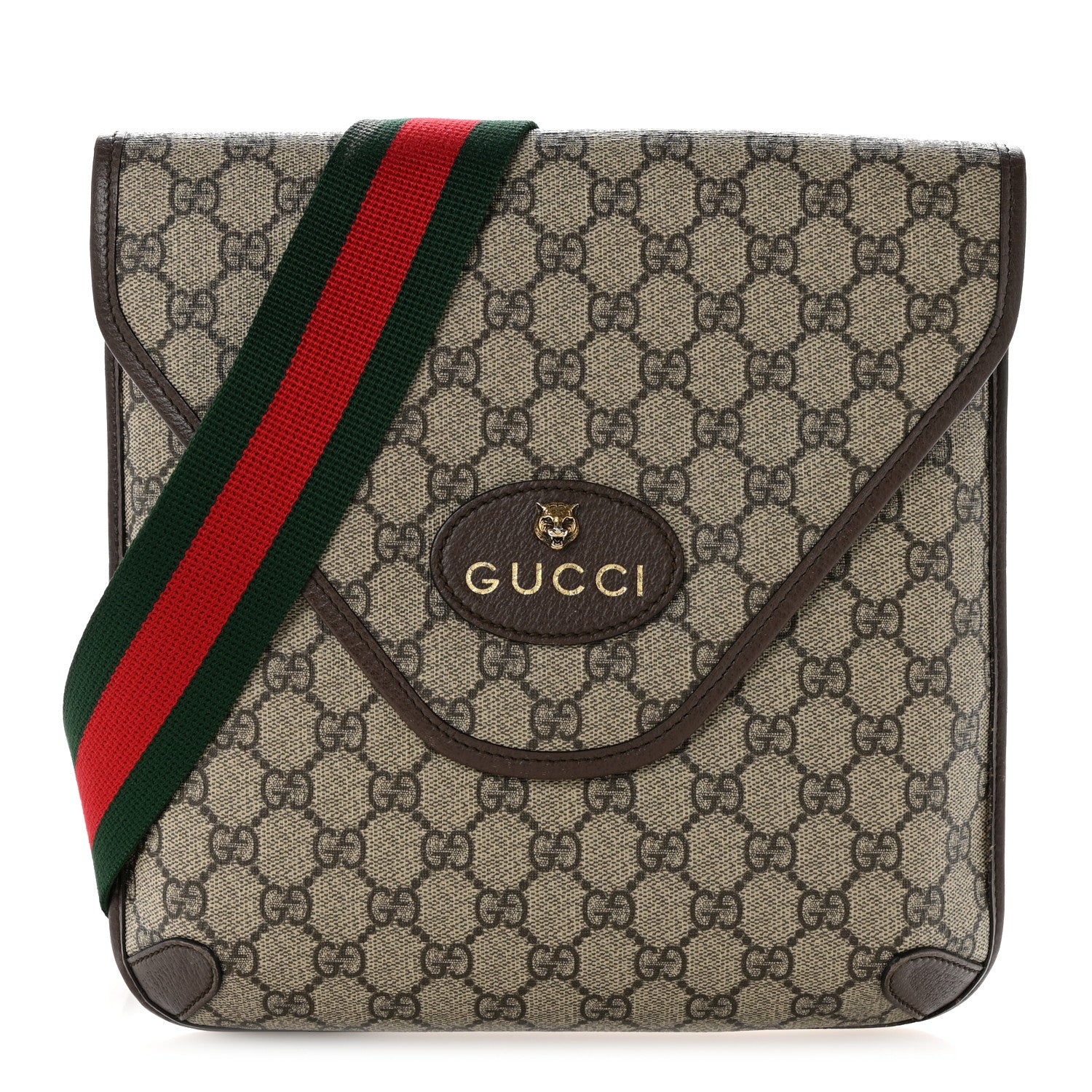 Gucci GG Supreme Monogram Web Medium Neo Vintage Flap Messenger Bag Beige New Acero 1 of 14