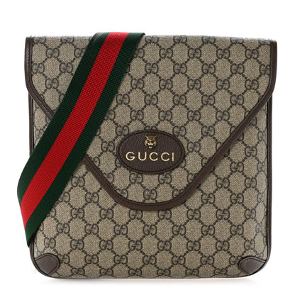 Gucci GG Supreme Monogram Web Medium Neo Vintage Flap Messenger Bag Beige New Acero 1 of 14