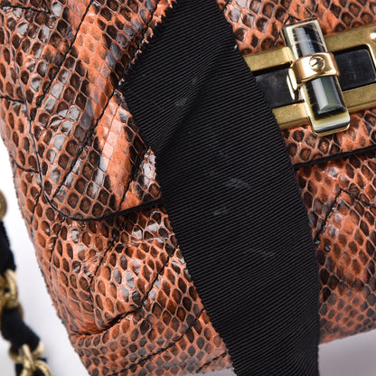 Lanvin Snakeskin Quilted Mini Happy Pop Crossbody Orange 9 of 10