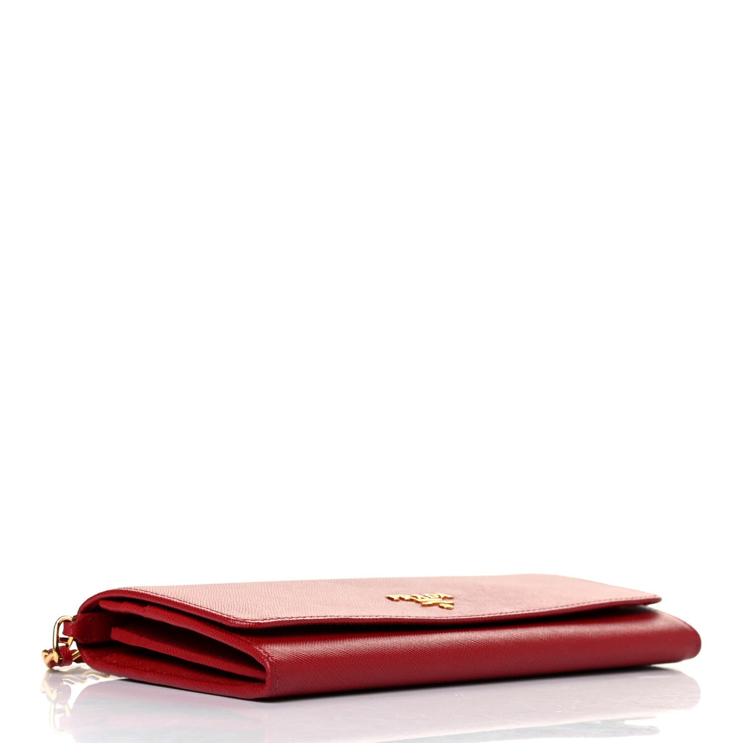 Saffiano Metal Oro Chain Wallet Fuoco