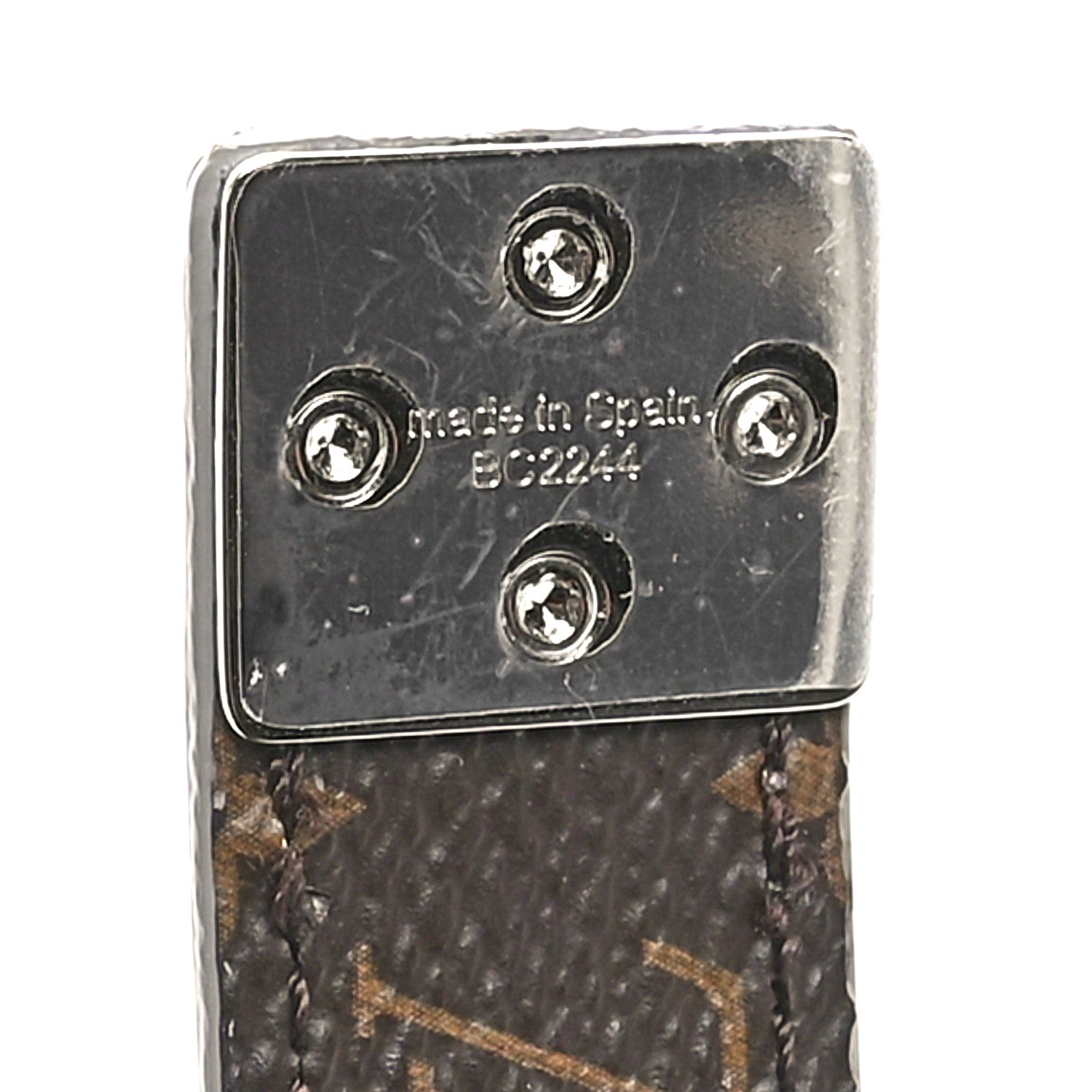 Louis Vuitton Metallic Calfskin Monogram Serrures 20mm Belt Silver 4 of 4