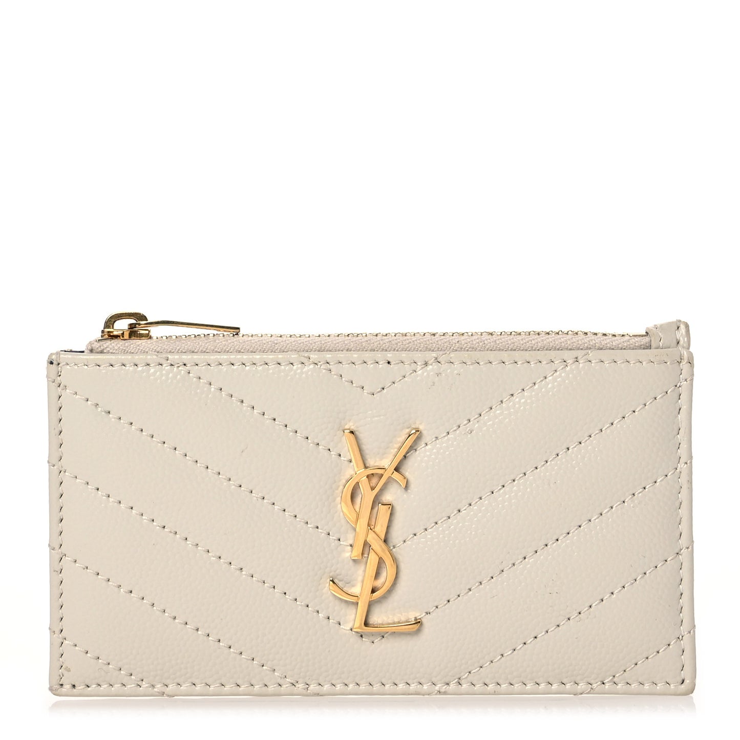 Monogram Grain de Poudre 5 Fragments Zip Pouch Card Holder Blanc Vintage