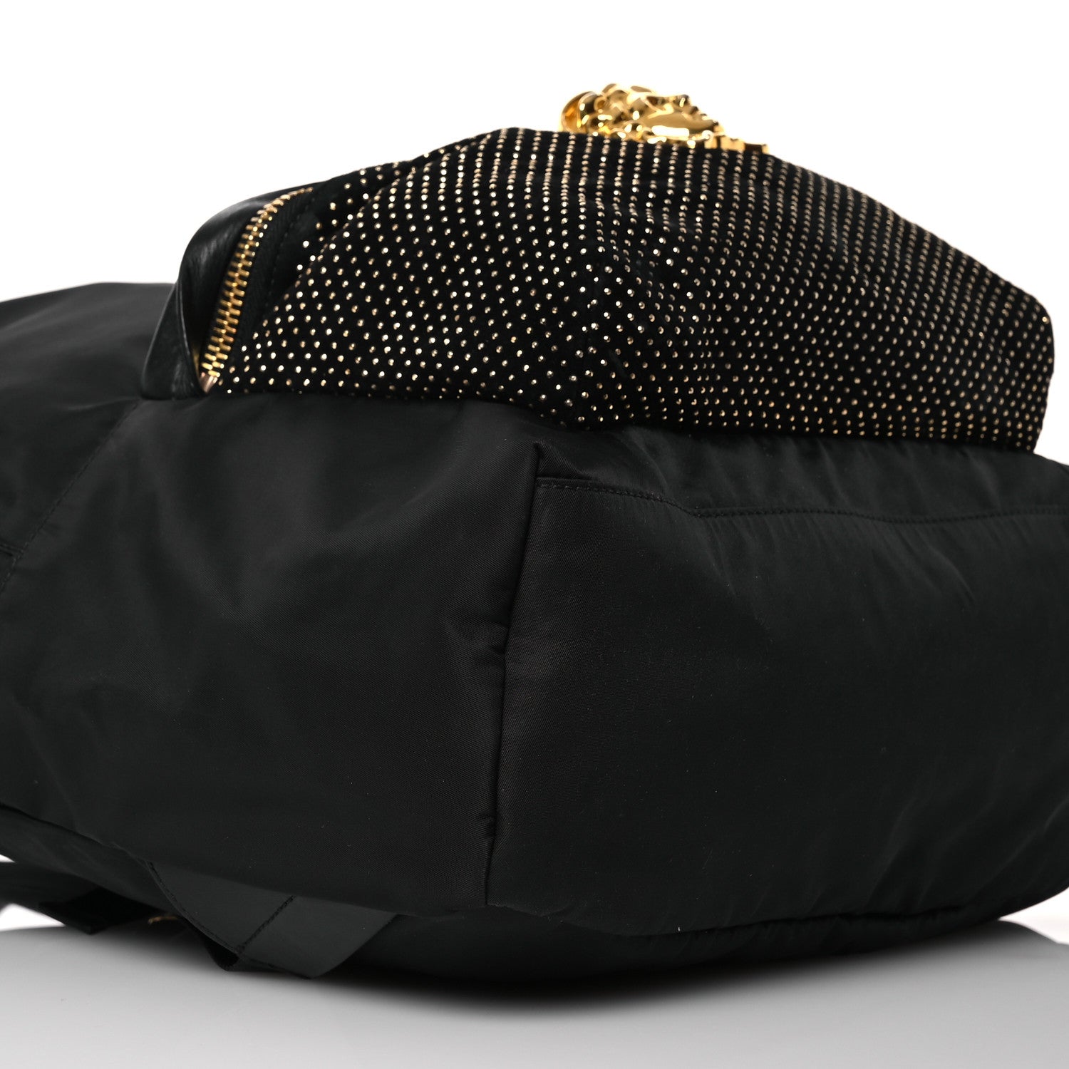 Versace Nylon Goatskin Studded Palazzo Medusa Backpack Black 10 of 21