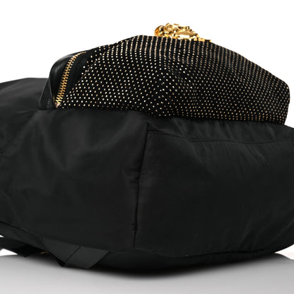 Versace Nylon Goatskin Studded Palazzo Medusa Backpack Black 10 of 21