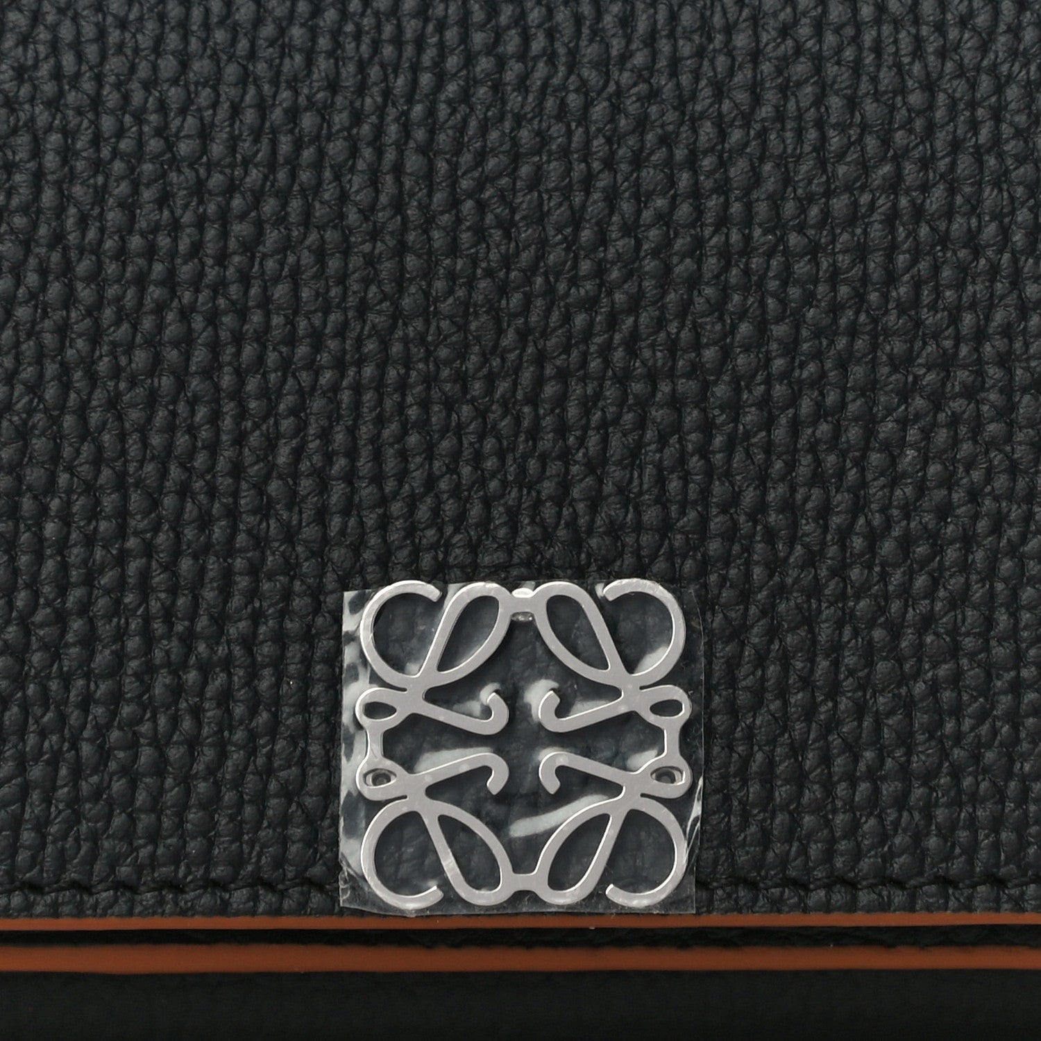 Loewe Grained Calfskin Anagram Trifold Wallet Black 8 of 10