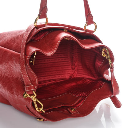 Prada Vitello Daino Tote Rosso 5 of 7