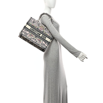 Christian Dior Canvas Embroidered Medium Book Tote White Multicolor 2 of 10