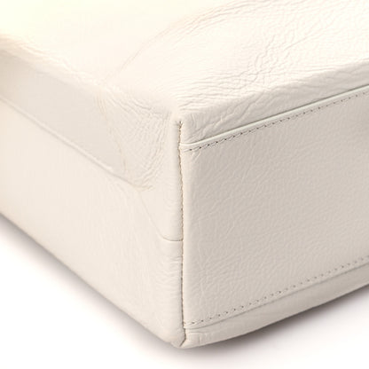 Balenciaga Calfskin Medium Logo North South Shopping Tote White 9 of 10