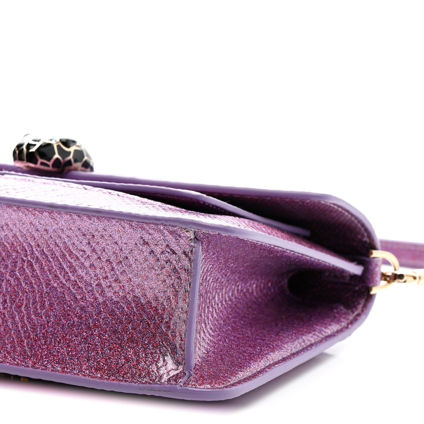 Metallic Karung Serpenti Forever Shoulder Bag Sheer  Amethyst
