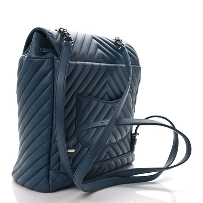 Chanel Calfskin Chevron Quilted Large Urban Spirit Backpack Light Blue 3 of 9