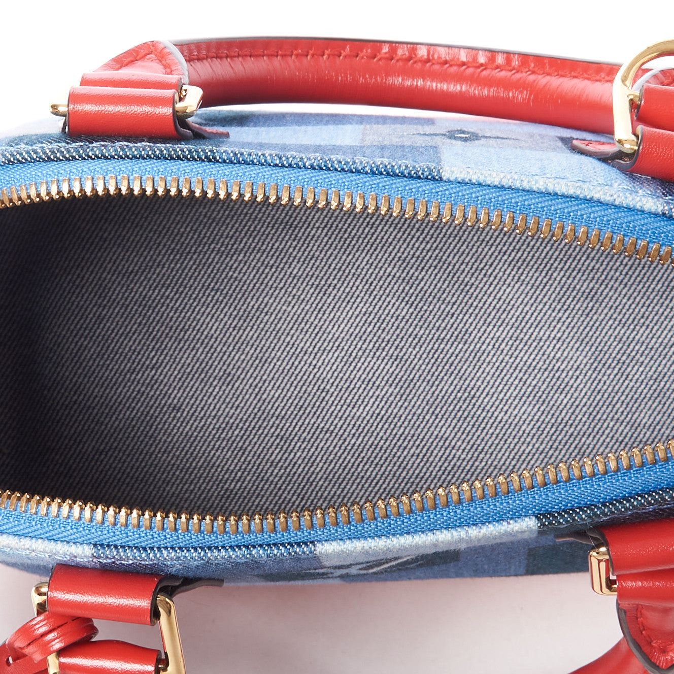 Denim Damier Monogram Patchwork Alma BB