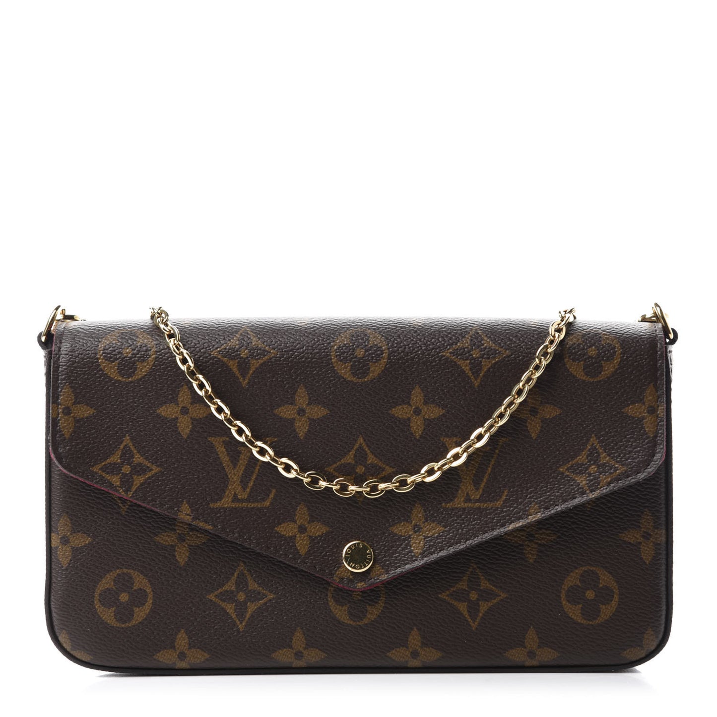 Monogram Pochette Felicie Chain Wallet Fuchsia
