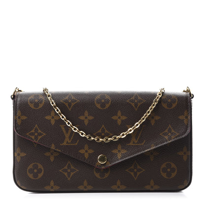Louis Vuitton Monogram Pochette Felicie Chain Wallet Fuchsia 1 of 14