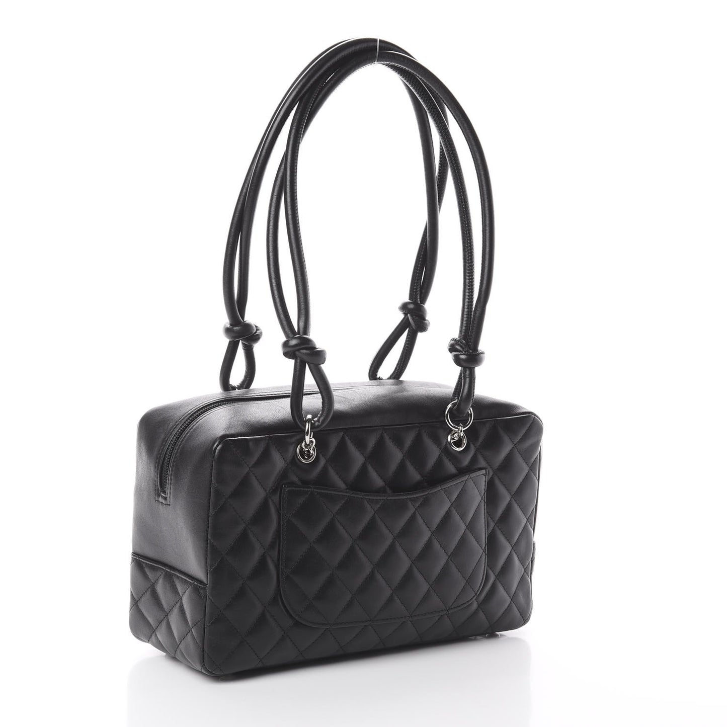 Calfskin Quilted Large Cambon Bowler Black